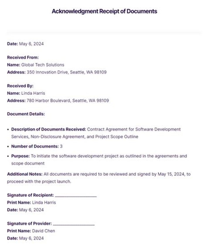 Acknowledgement of receipt - How To Discuss