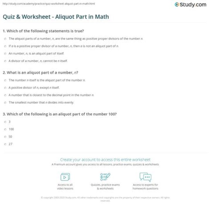 Aliquot part rule - How To Discuss