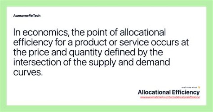 Allocational Efficiency - How To Discuss