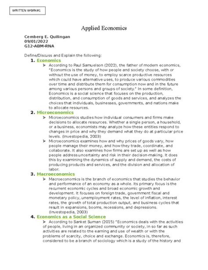 Applied Economics - How To Discuss