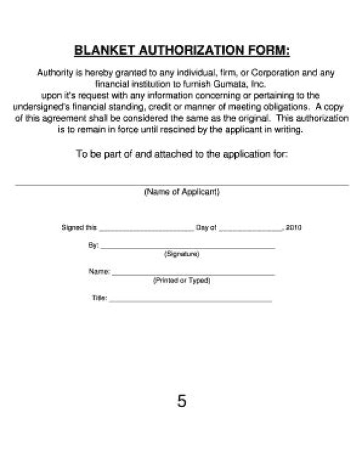 Blanket authorization - How To Discuss