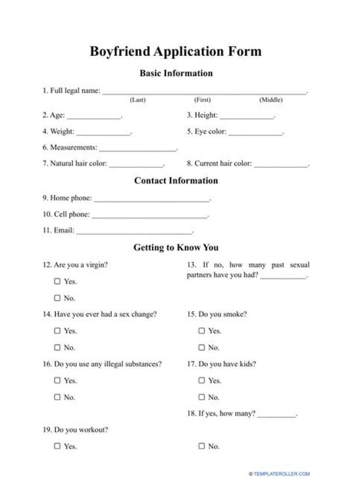 Boyfriend Application Questions - How To Discuss