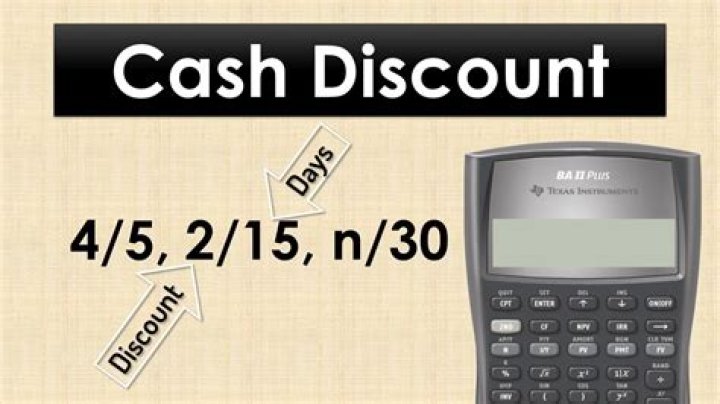 Cash discount - How To Discuss