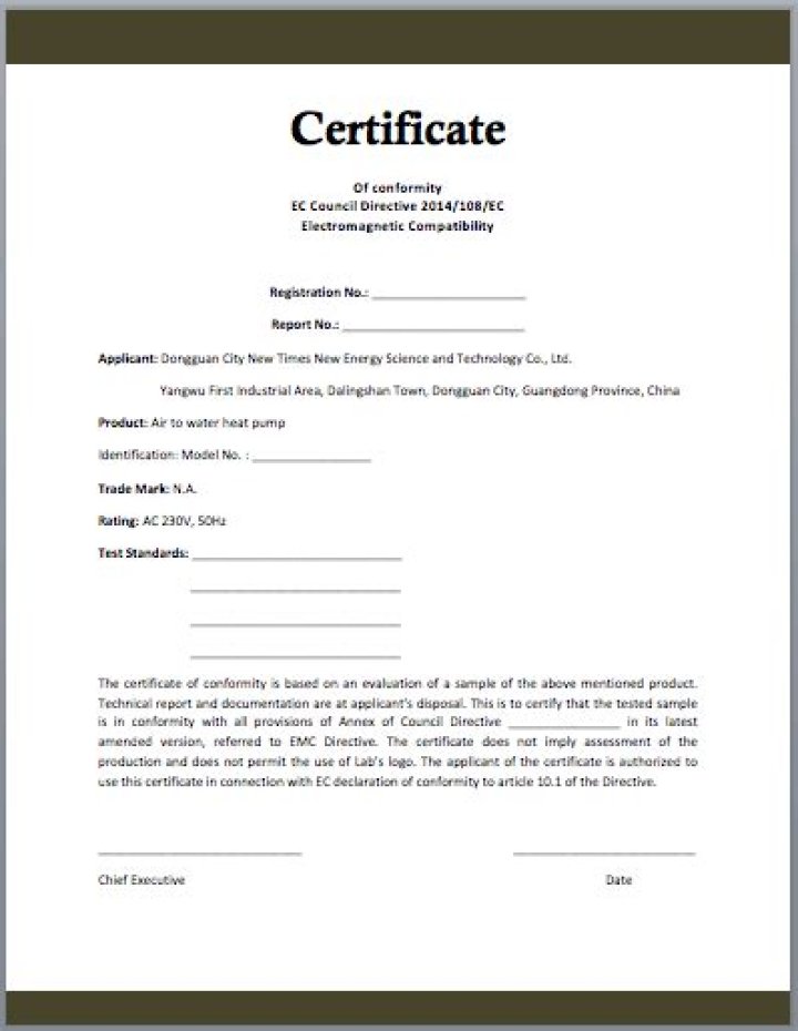 Certificate of manufacture - How To Discuss