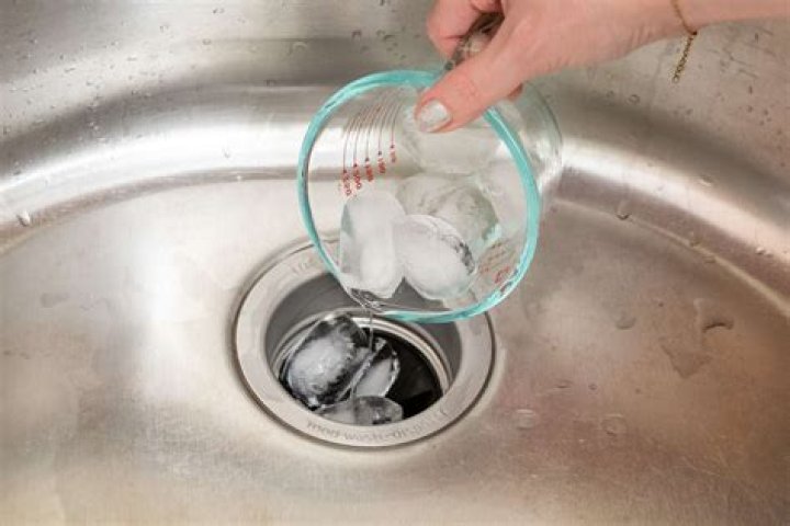 Clean garbage disposal with ice