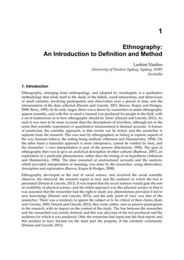 Define ethnography - How To Discuss