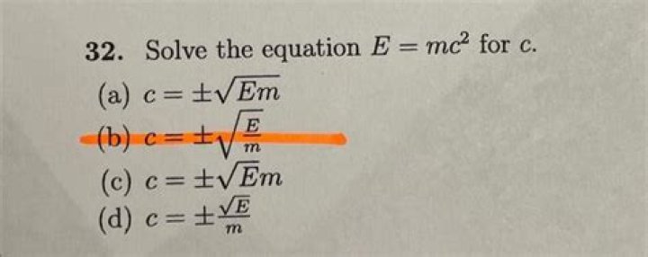 E Mc2 Solve For C