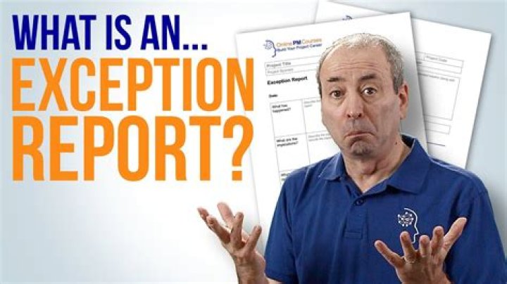 Exception report - How To Discuss