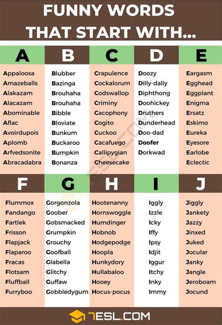 Funny Words That Start With R