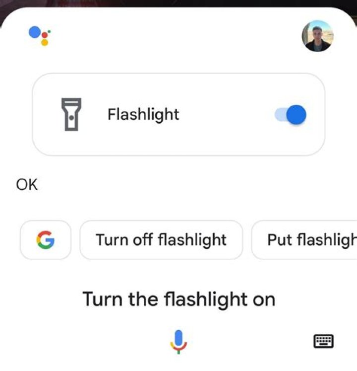 Google turn on the flashlight