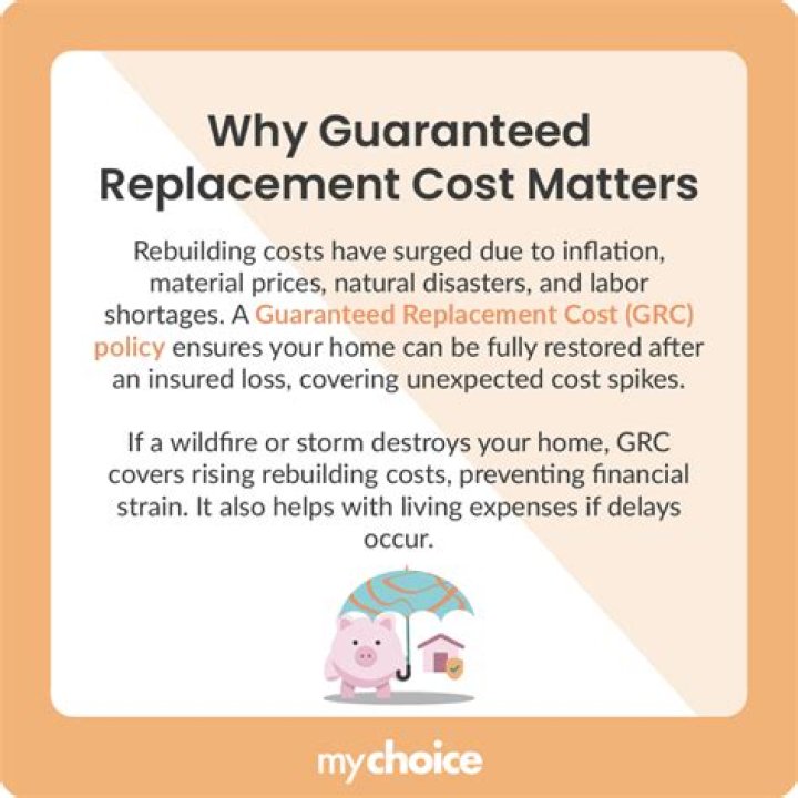 Guaranteed replacement cost coverage insurance