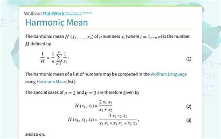 Harmonic mean - How To Discuss