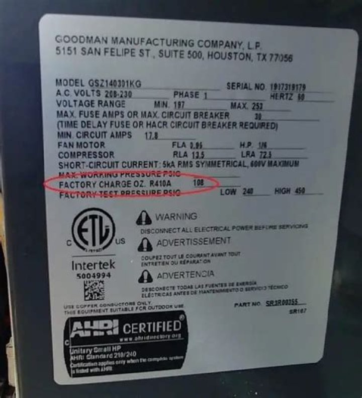 How Many Pounds Of Freon In A 3 Ton Unit