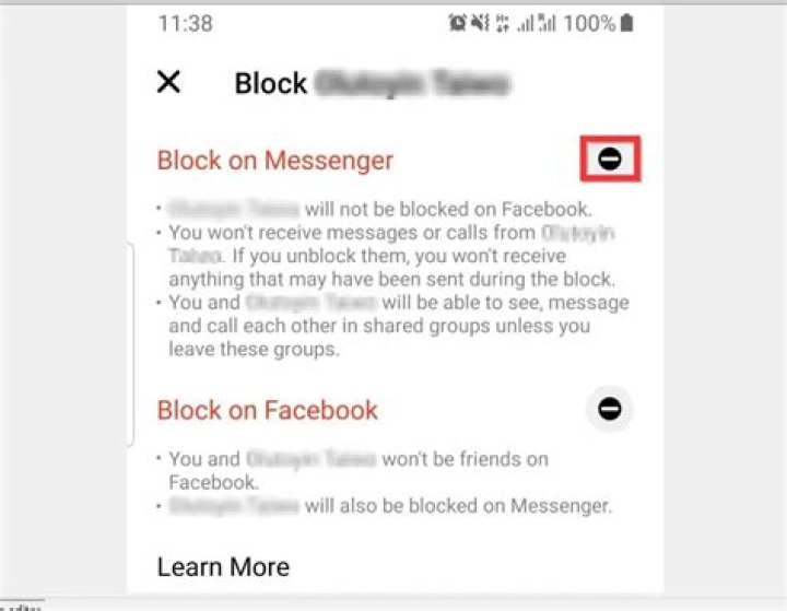 How to block on messenger