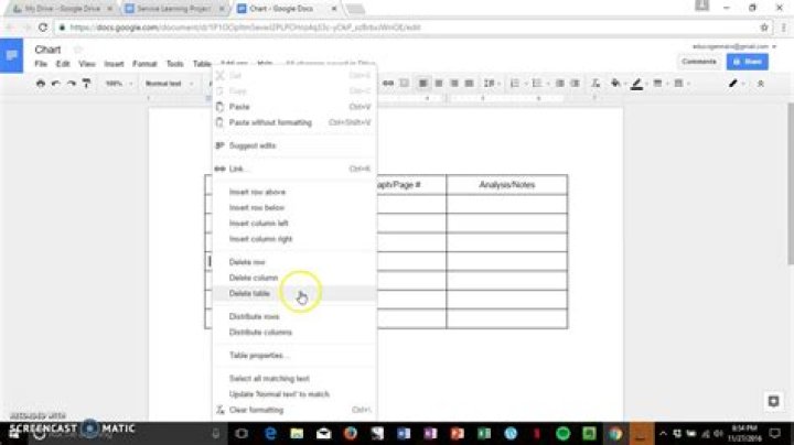 How to make a chart on google docs