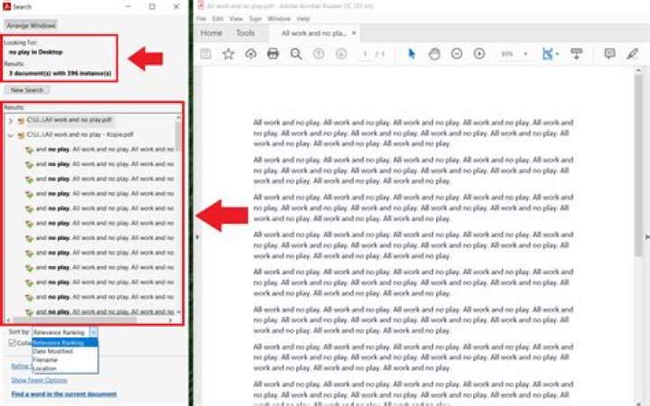 How to search a pdf