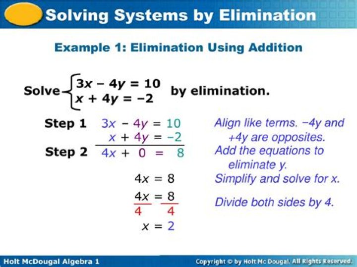 How to solve by elimination