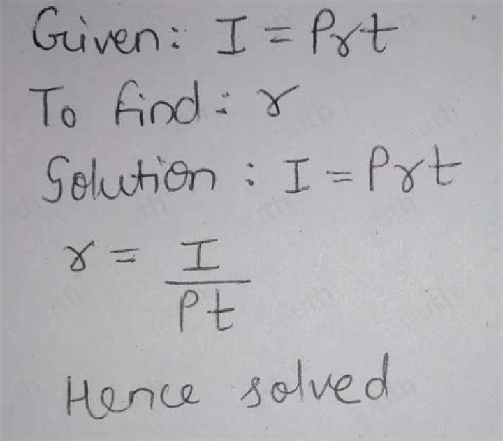 I Prt Solve For R