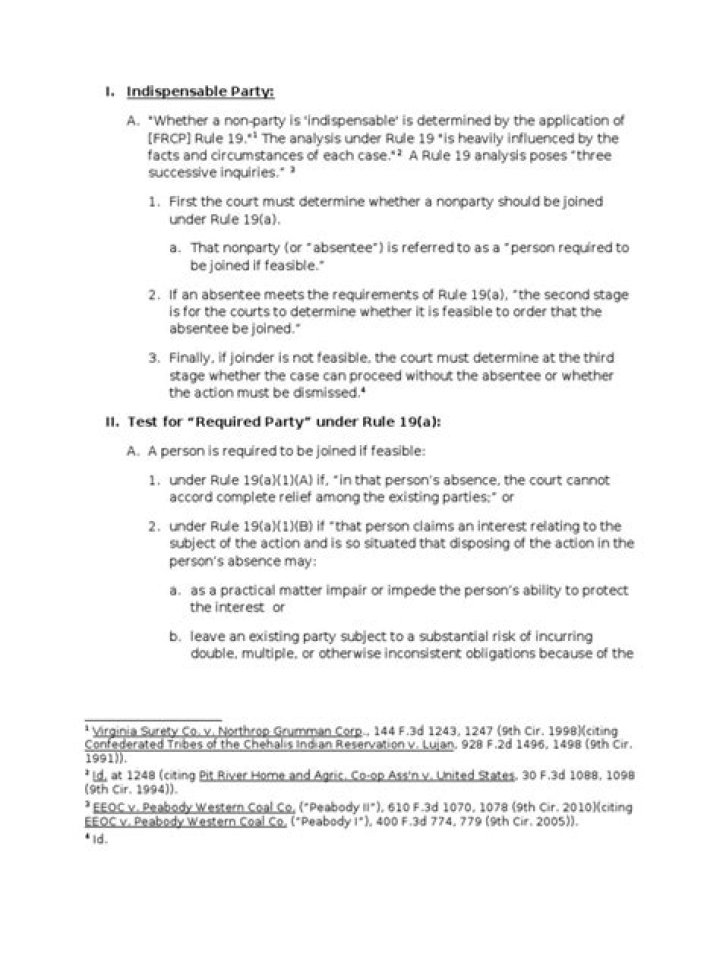 Indispensable party - How To Discuss