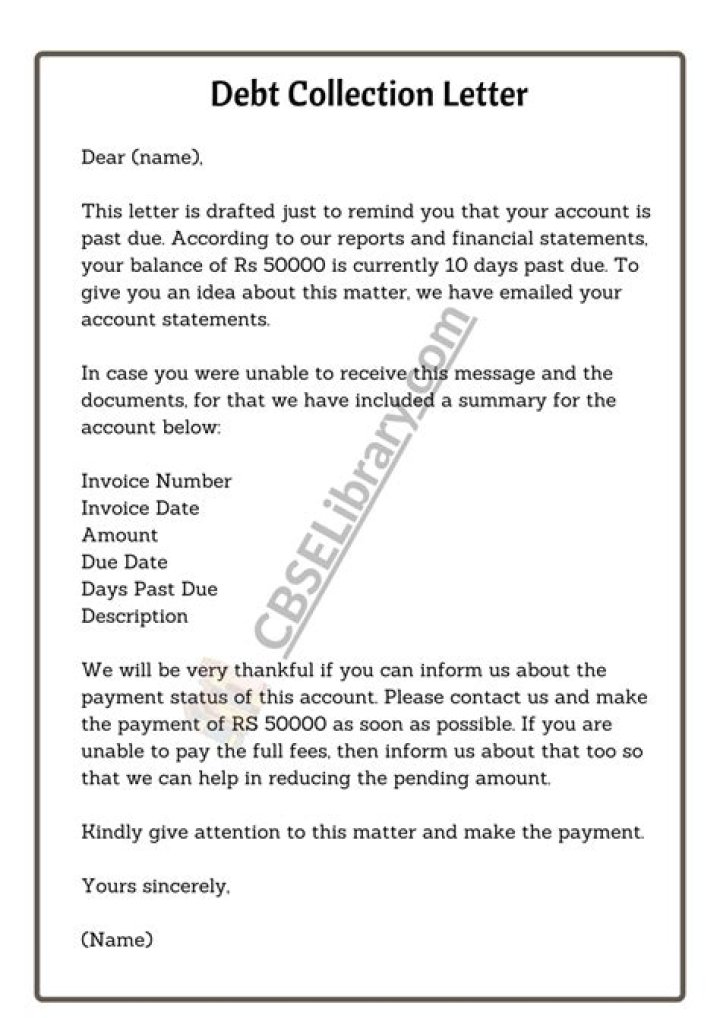 Letter of collection - How To Discuss