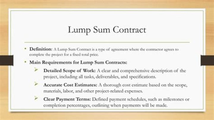 Lump sum contract - How To Discuss