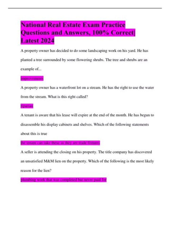 National real estate exam - How To Discuss