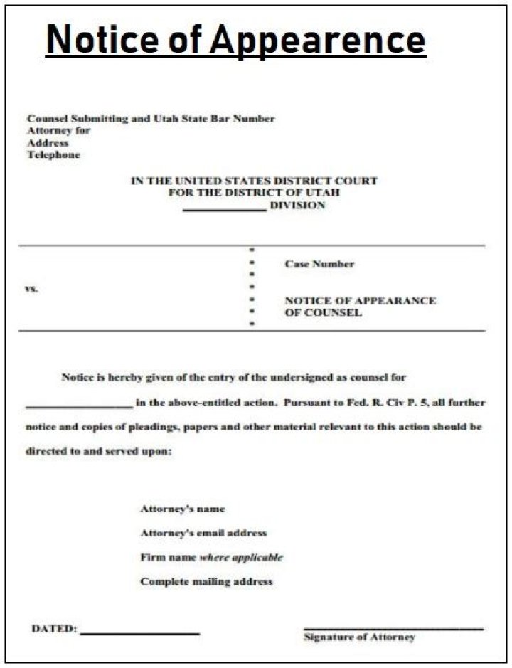 Notice of appearance - How To Discuss