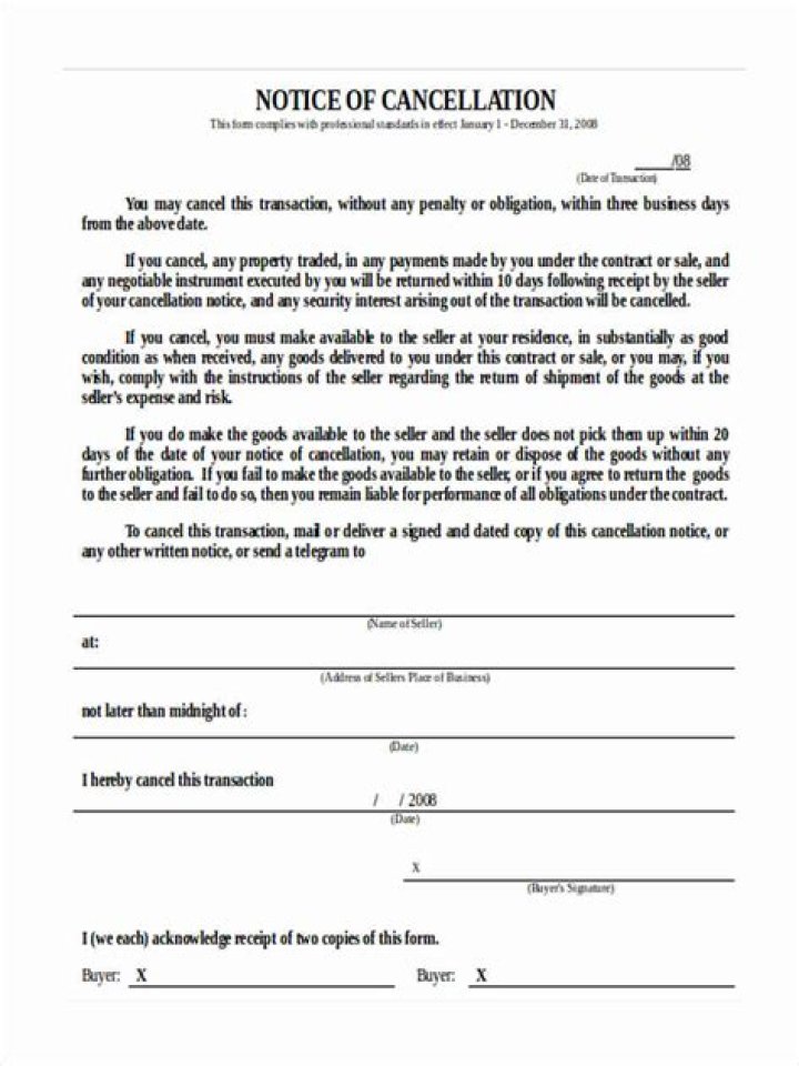 Notice Of Cancellation Endorsement - How To Discuss