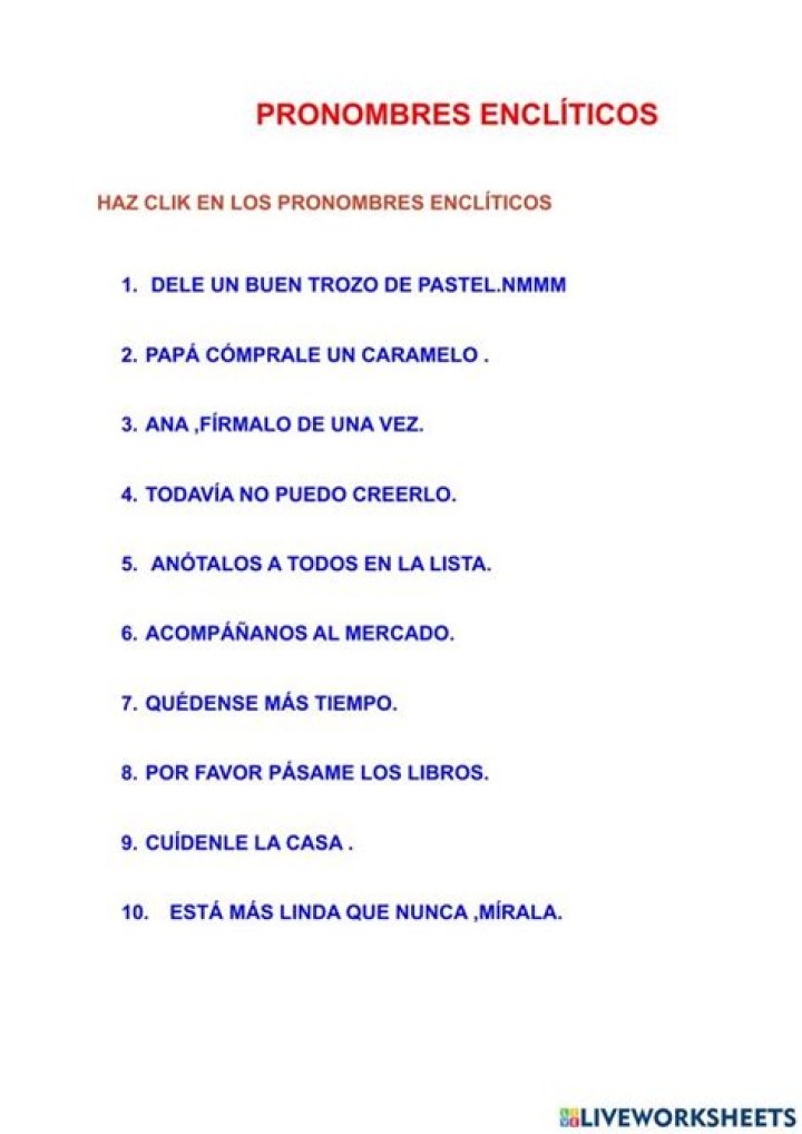 Que Es Un Pronombre Enclitico