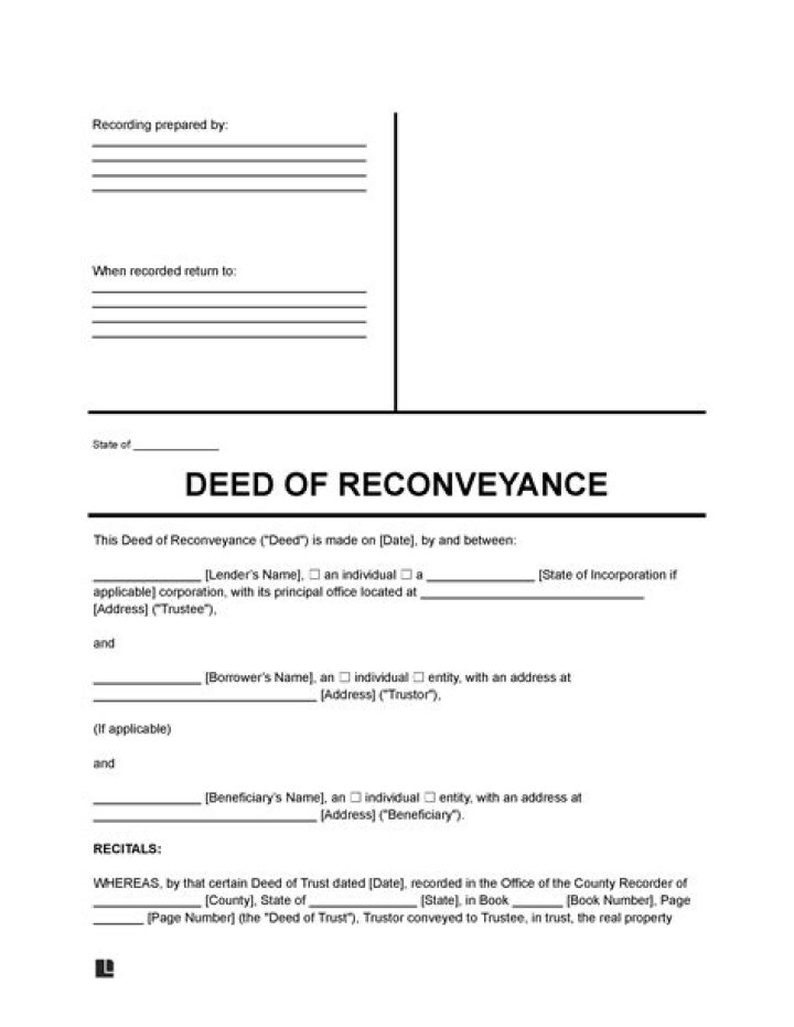Reconveyance deed - How To Discuss