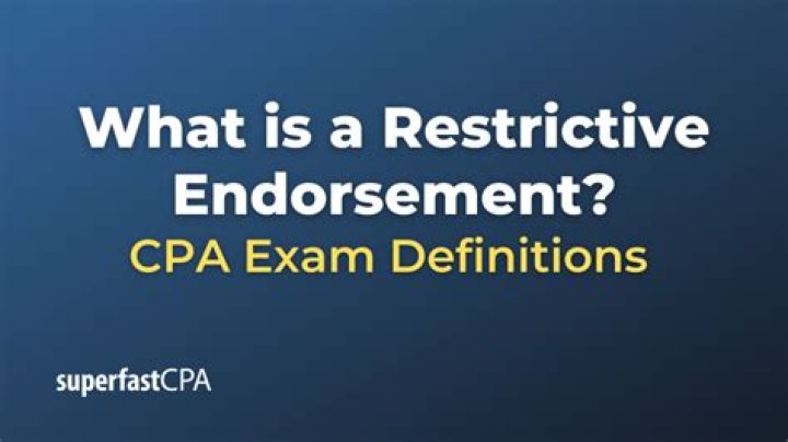 Restrictive endorsement - How To Discuss