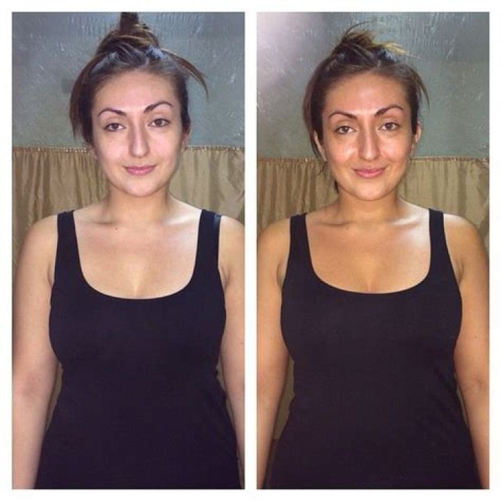 Spray tan before and after