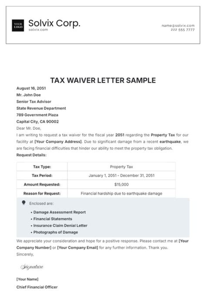 Tax waiver - How To Discuss