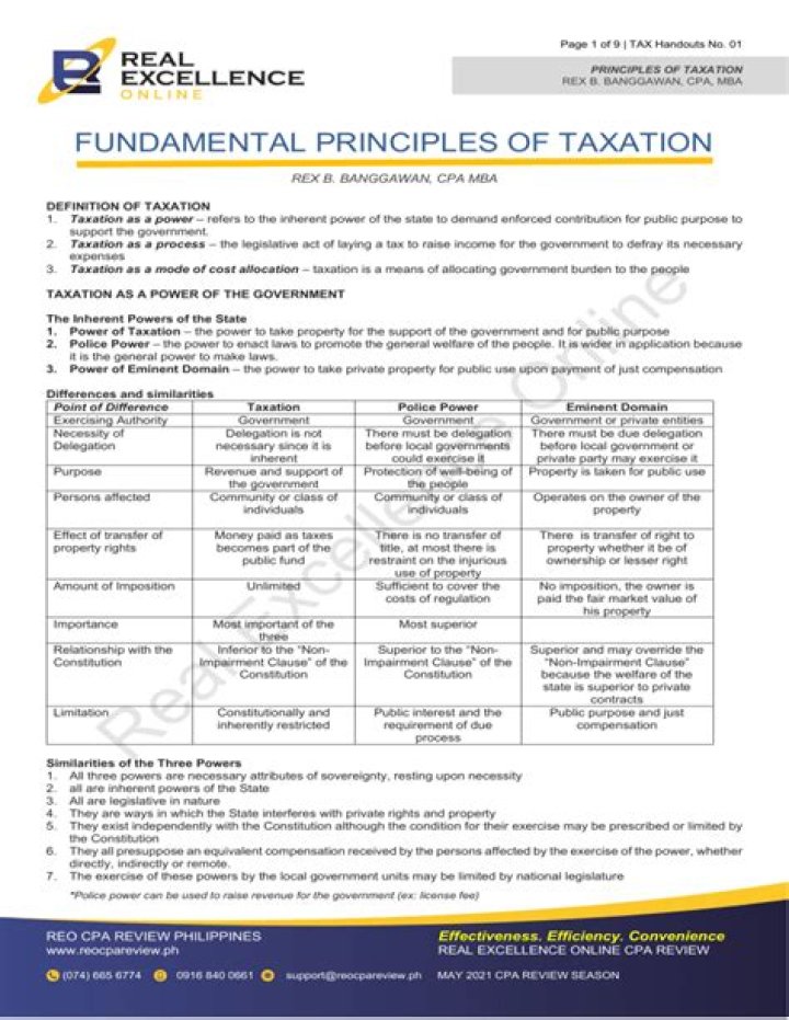Taxation principles - How To Discuss