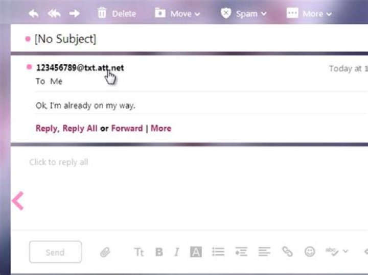 Text message from email address