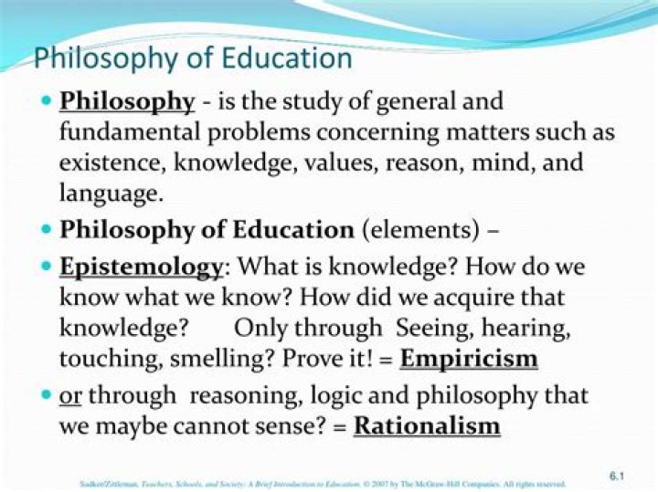 What is philosophy of education