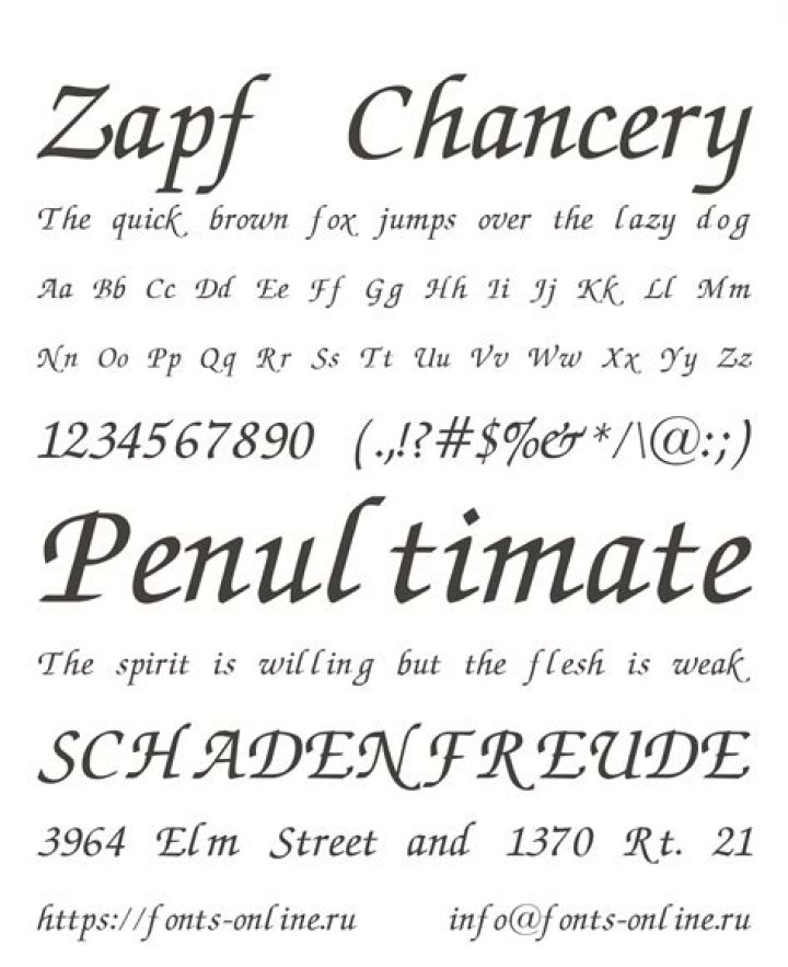 Zapf Chancery Font The Office